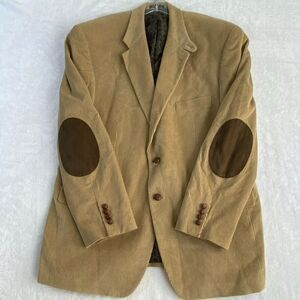 Lauren Ralph Lauren Blazer Men's Sz 44R Beige Corduroy‎ Elbow Patches Sport Coat